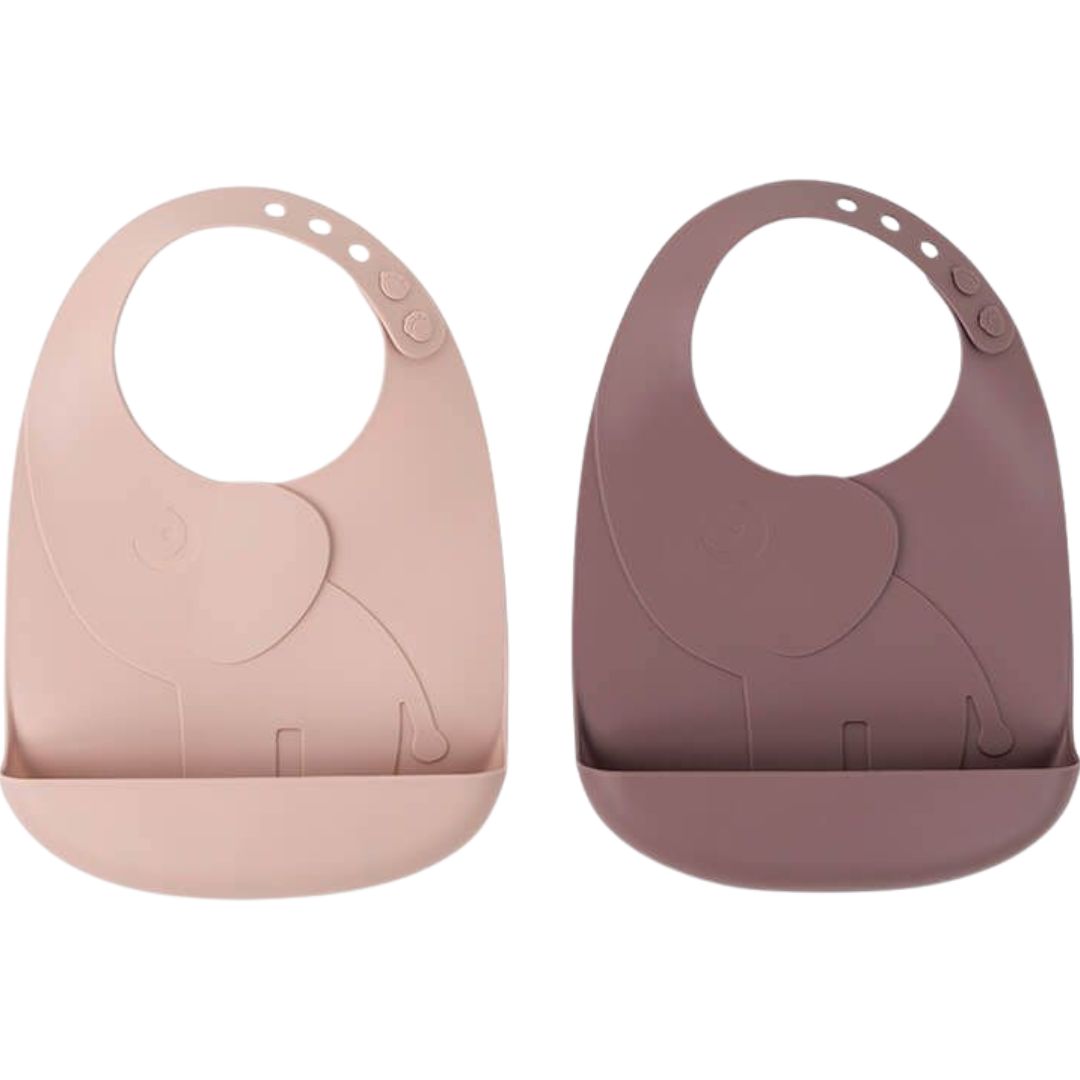 Done by Deer Peekaboo Silicone Bib Elphee Powder 2-Pack
