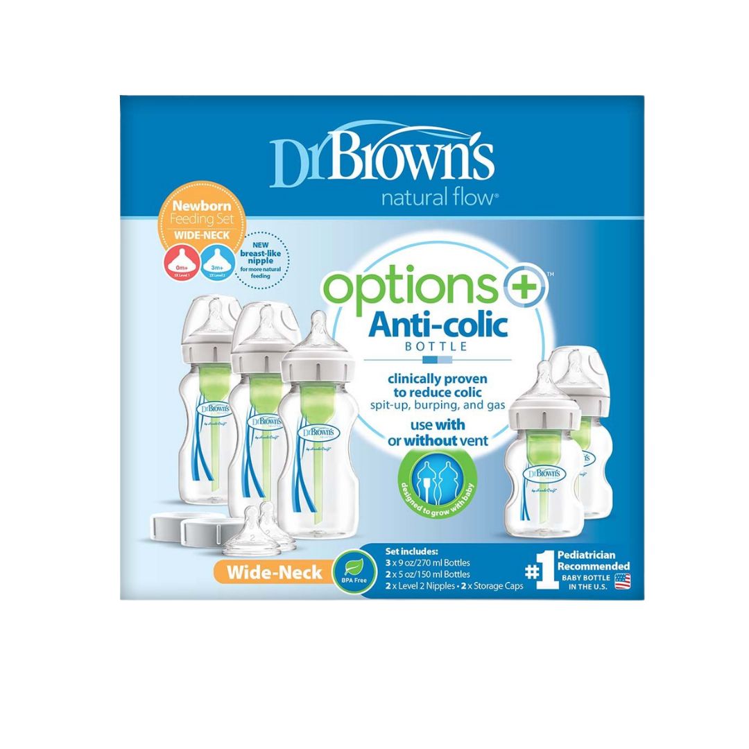 Dr. Brown's Options Anti-colic bottle packaging on a white background