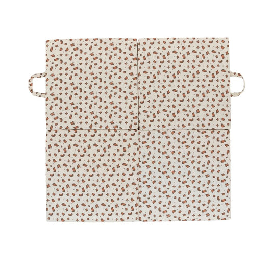Candide Play mat with a small Leopard pattern on a white background
