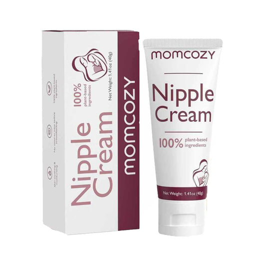 Momcozy Nipple Cream packaging with tube and box on a white background