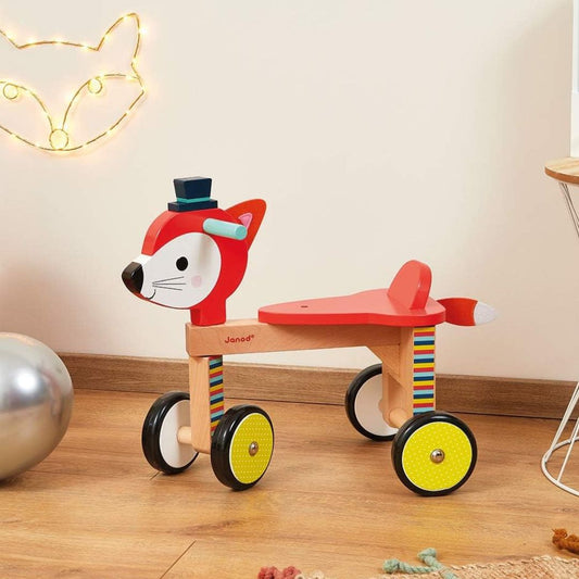 Janod Baby Forest Wooden Fox Ride-On