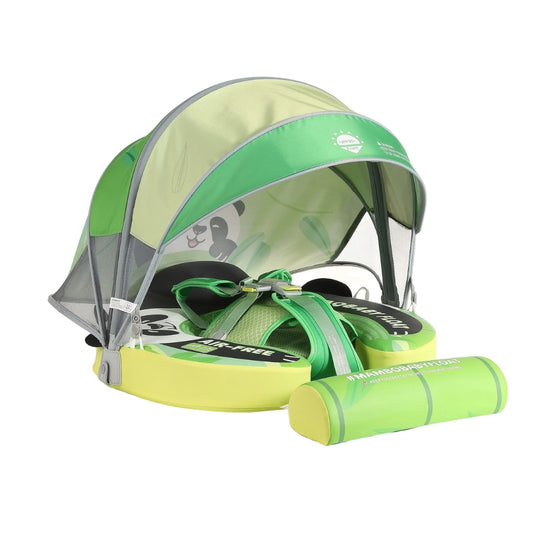 Mambobaby Non-Inflatable Baby Float with Canopy & Tail – Panda