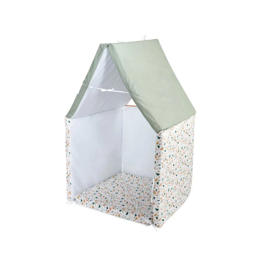 Candide Playmat play tent with a green roof and speckled base on a white background