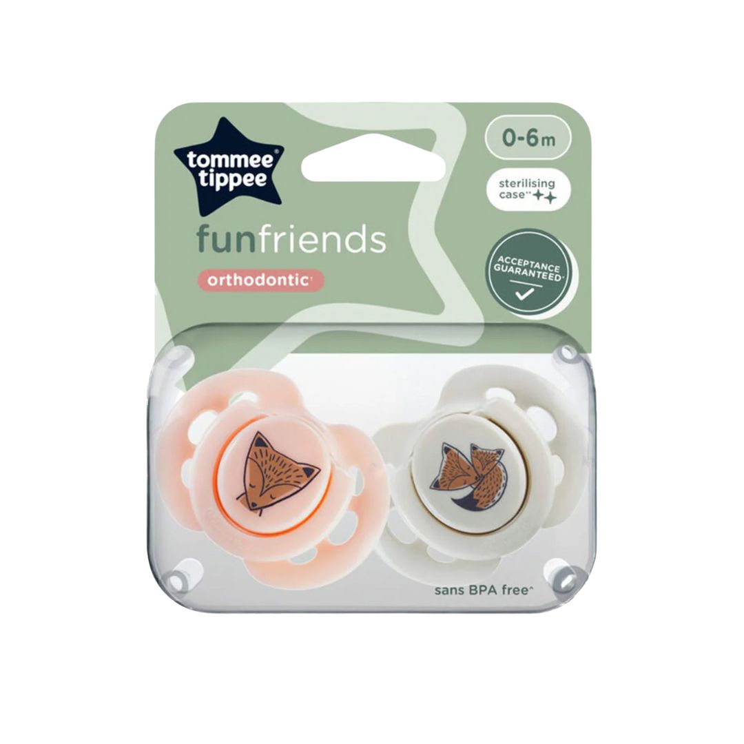 Tommee Tippee 0-6 Months Fun Soothers Pack of 2 - Assorted