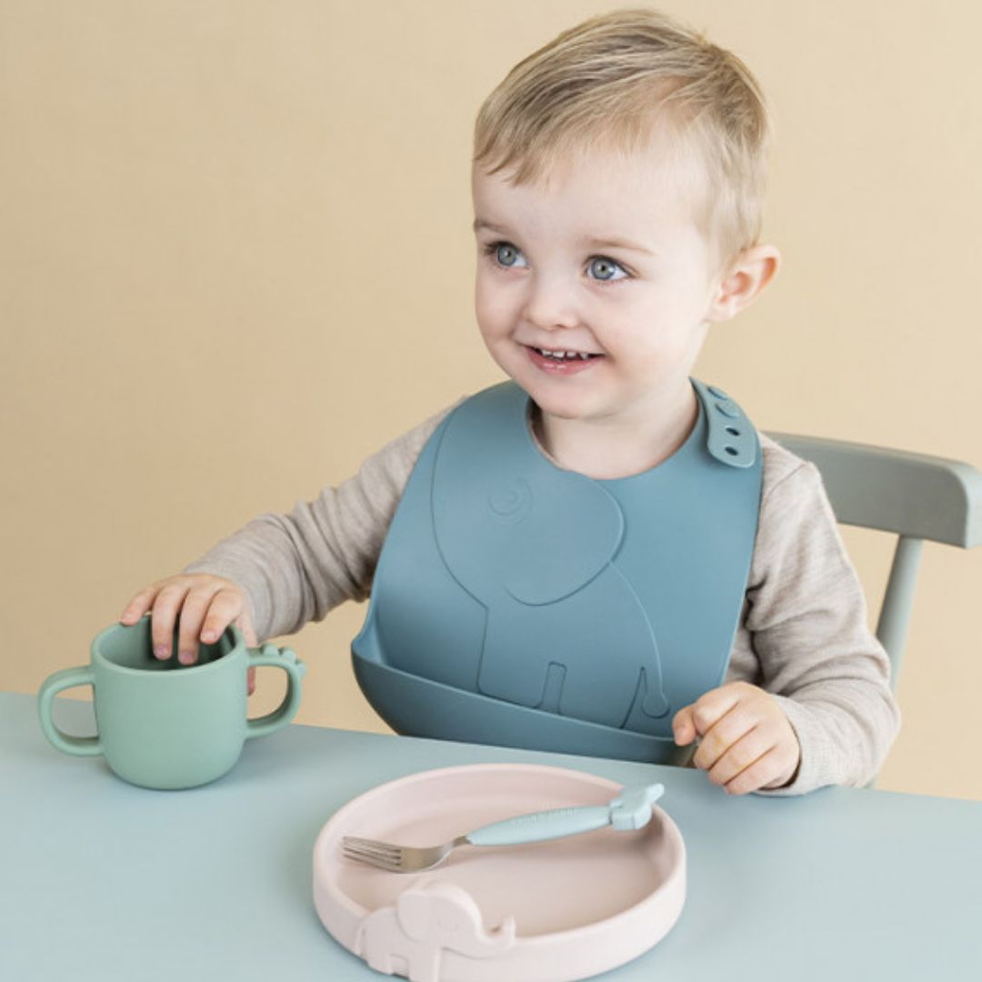 Done by Deer Peekaboo Silicone Bib Elphee Blue 2-Pack