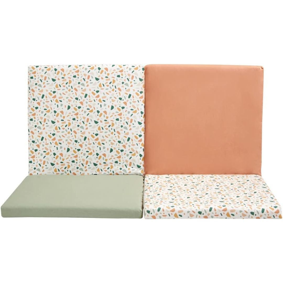 Candide Playmat Four cushion covers with different patterns on a white background