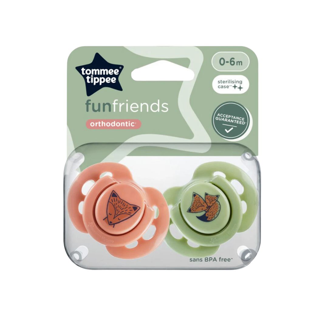 Tommee Tippee 0-6 Months Fun Soothers Pack of 2 - Assorted