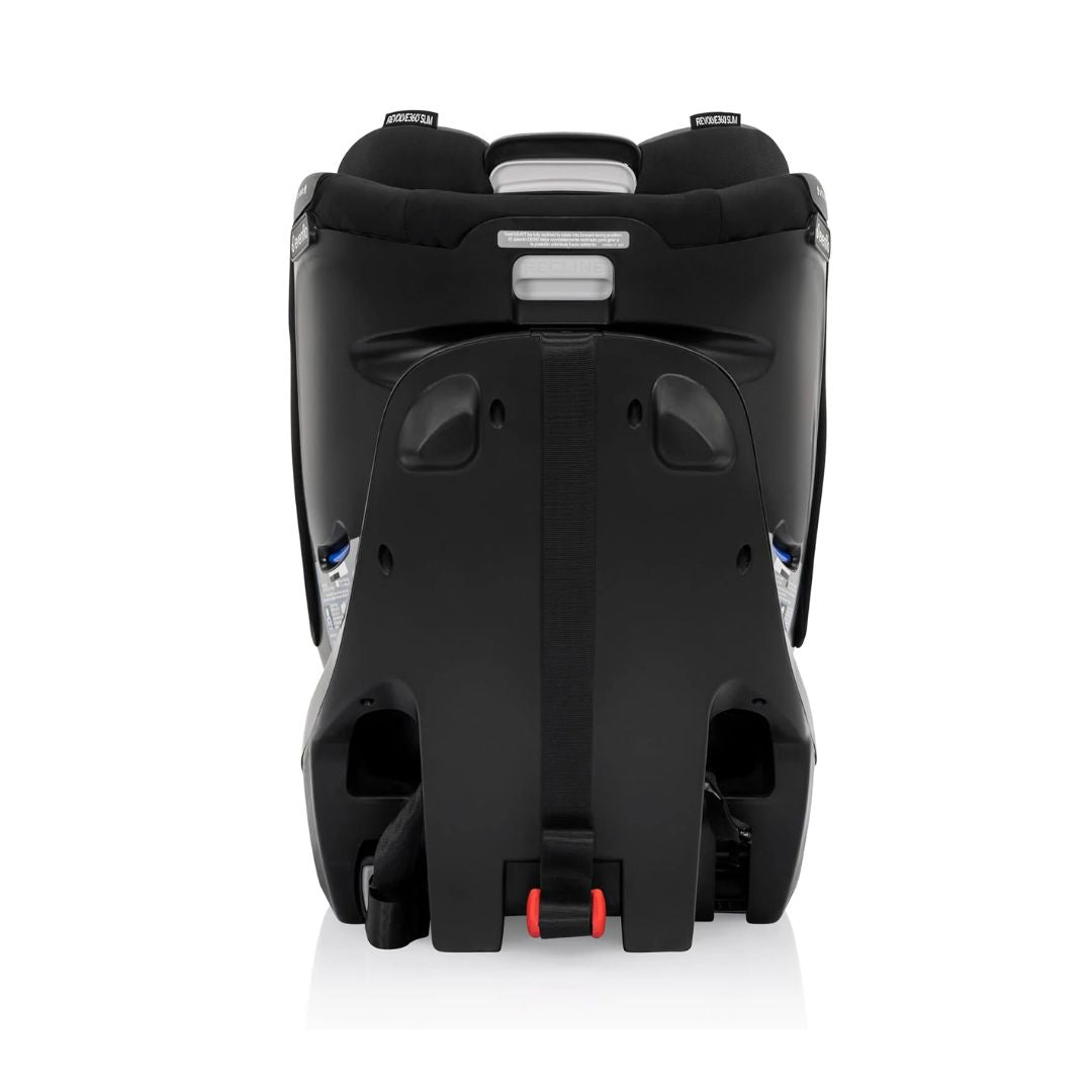 Evenflo Black car seat with red buckle on a white background