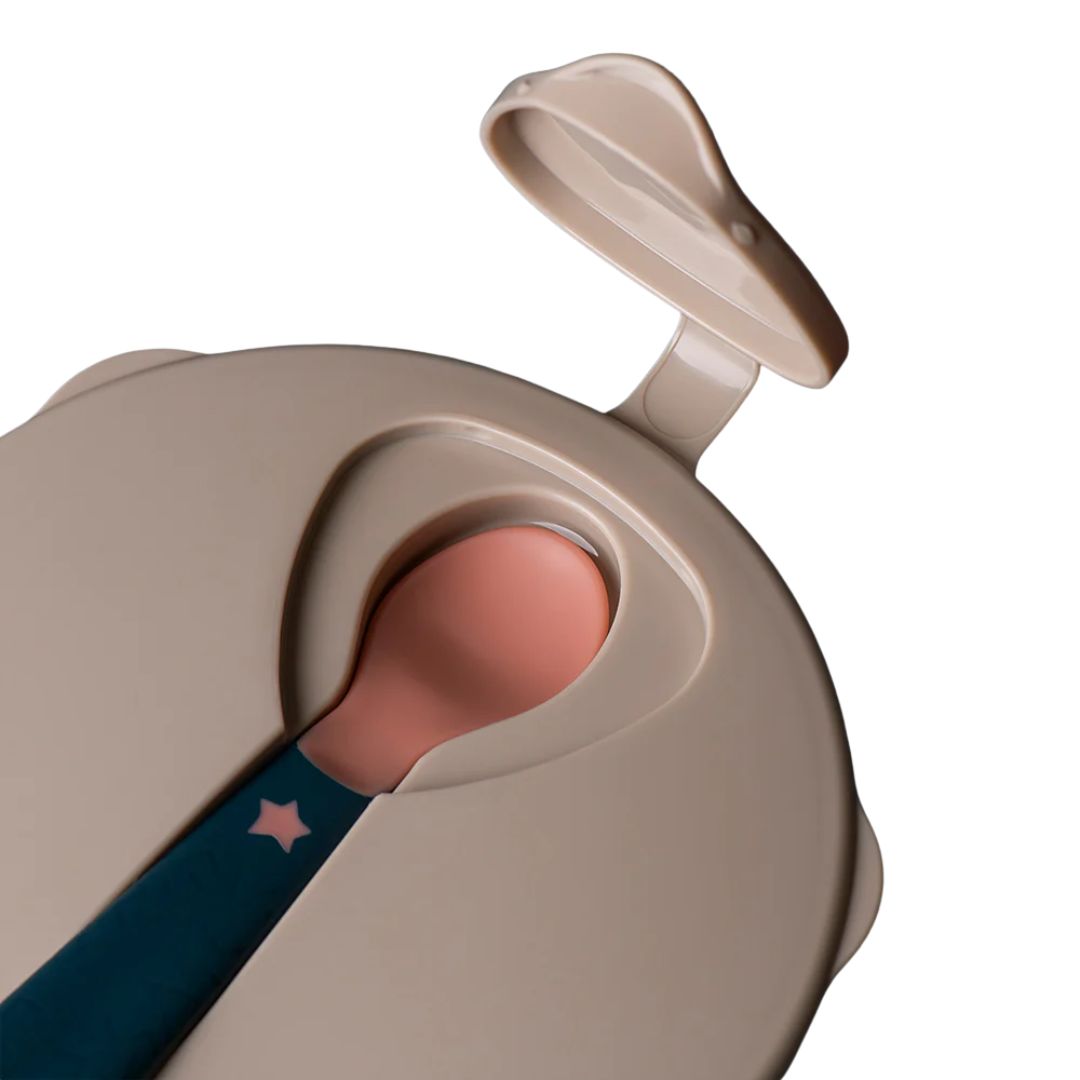 Close-up of a beige baby Tommee Tippee Bowl