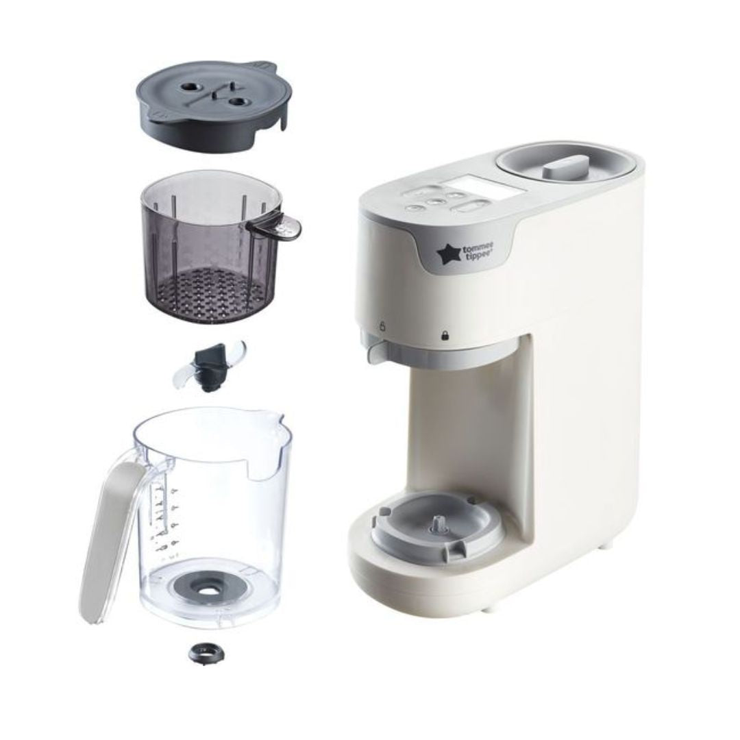 Tommee Tippee White food maker with components on a white background