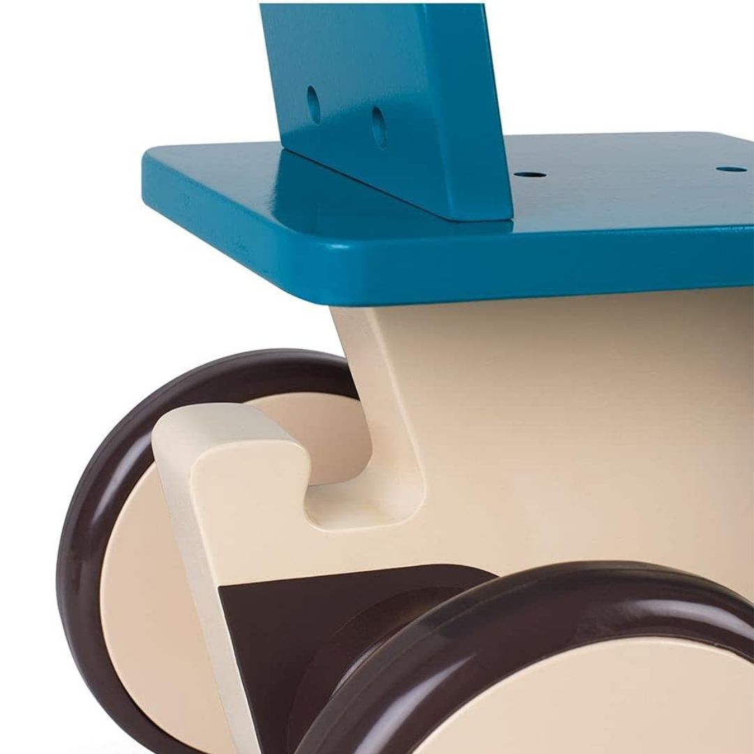 Janod Blue Wooden Ride-On Tractor