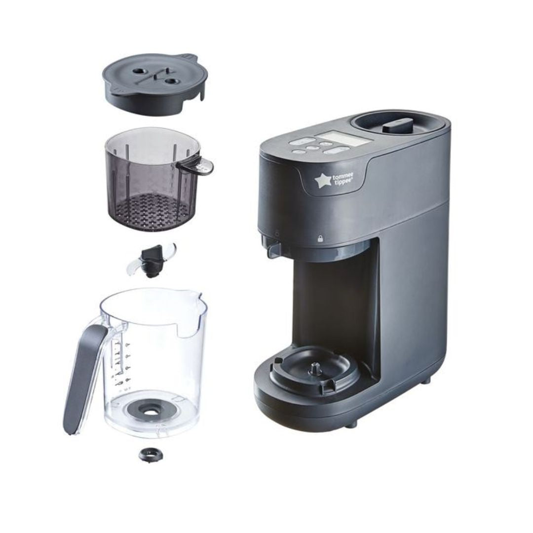 Tommee tippee Hilfiger baby Food maker with detachable parts on a white background