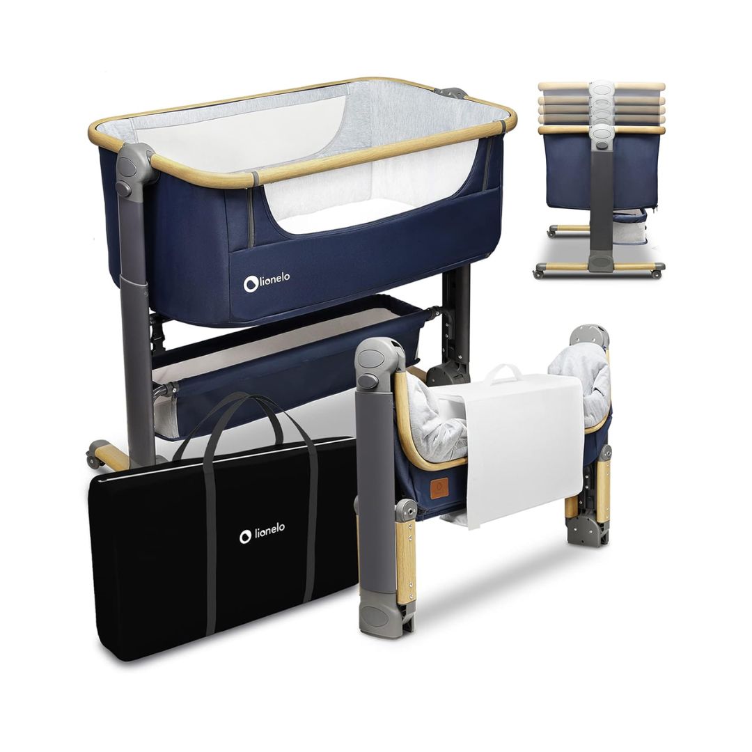 Lionelo 3 in 1 Next to Me Bedside Cot Timon Blue Navy