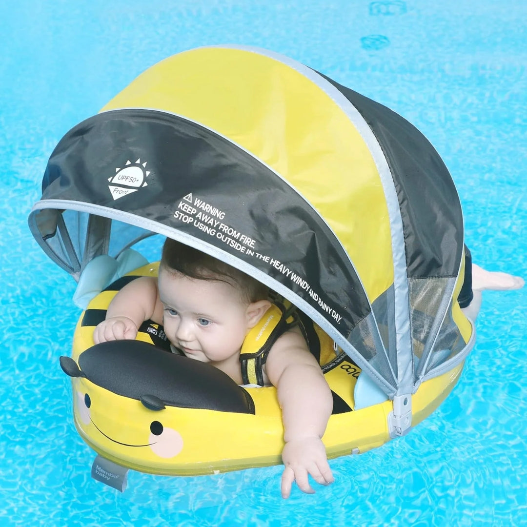 Mambobaby non-inflatable baby float with canopy and tail