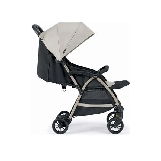 Black and beige Cam stroller on a white background