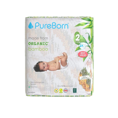 PureBorn Double Pack Organic Bamboo Diapers