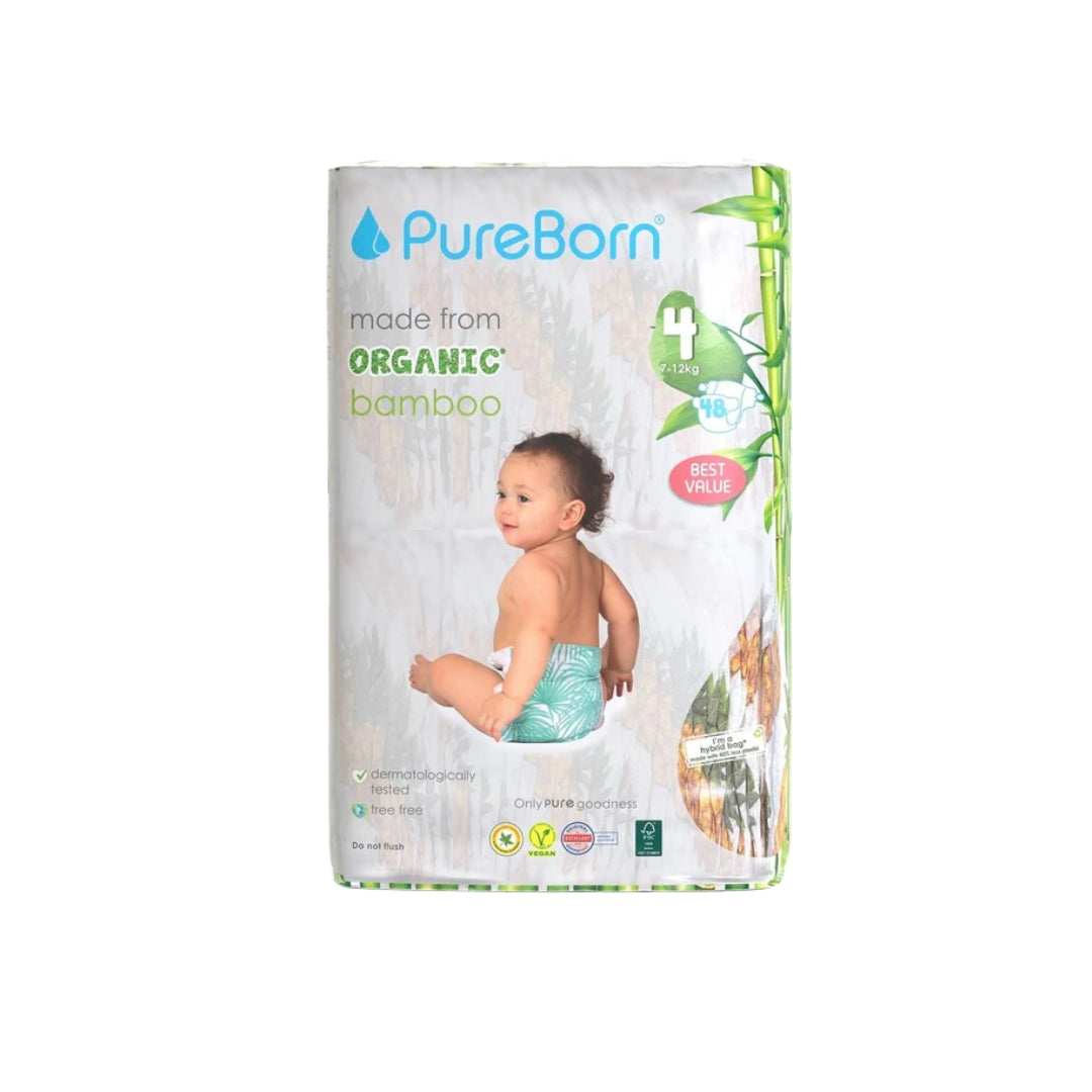 PureBorn Double Pack Organic Bamboo Diapers