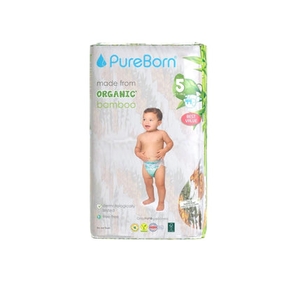 PureBorn Double Pack Organic Bamboo Diapers