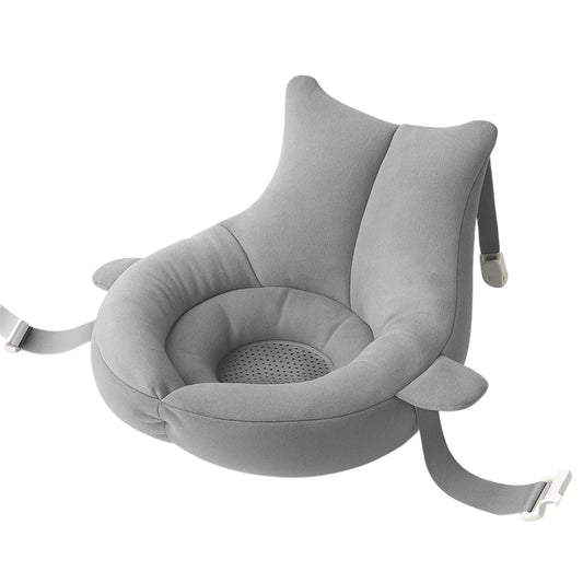 Miila Gray baby bath support with straps on a white background