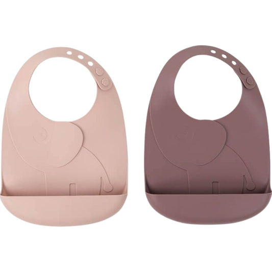Done by Deer Peekaboo Silicone Bib Elphee Powder 2-Pack