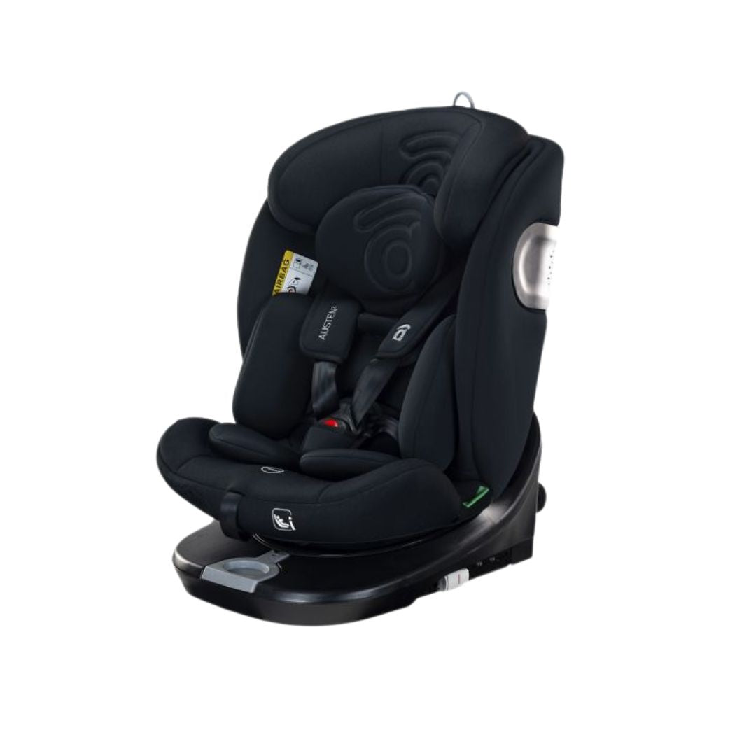 Asalvo Austen Black baby car seat on a white background