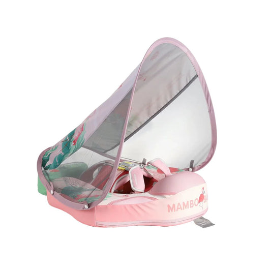 \Mambobaby Pink baby seat with floral design on a white background
