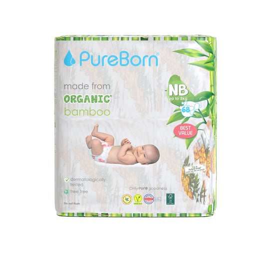 PureBorn Double Pack Organic Bamboo Diapers