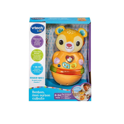 Vtech baby toy packaging with a bear-shaped toy inside