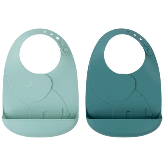 Done by Deer Peekaboo Silicone Bib Elphee Blue 2-Pack