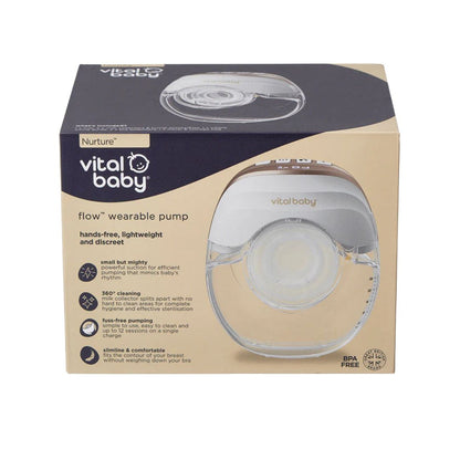 Vital Baby flow wearable pump packaging on a white background