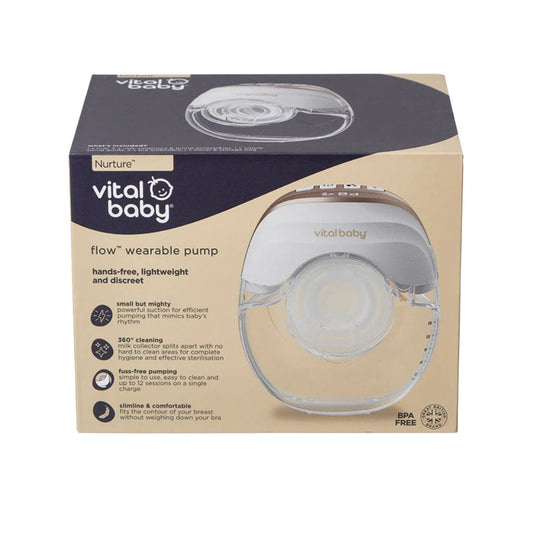 Vital Baby flow wearable pump packaging on a white background
