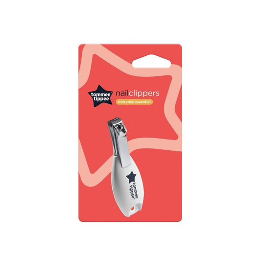 Tommee Tippee nail clippers on a red packaging background