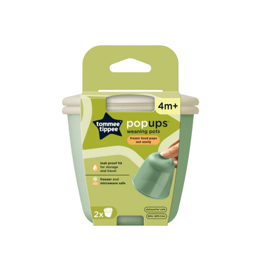 Tommee Tippee popups weaning pots packaging on a white background