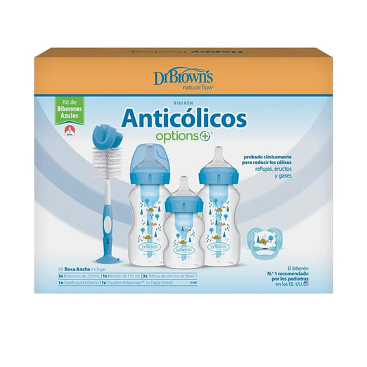 Dr. Brown's PP Wide-Neck Anti-Colic Options + Baby Bottle Blue Gift Set