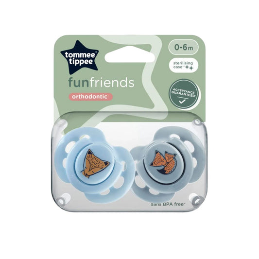 Tommee Tippee 0-6 Months Fun Soothers Pack of 2 - Assorted