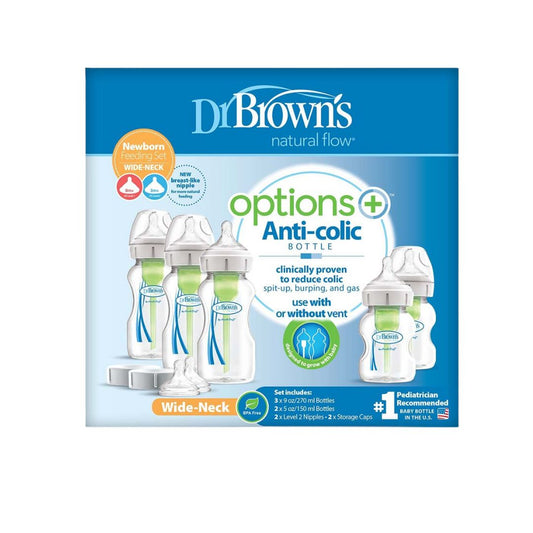 Dr. Brown's Options Anti-colic bottle packaging on a white background