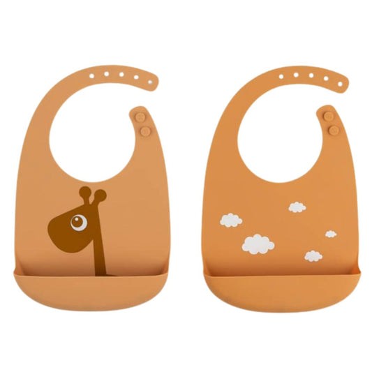 Done By Deer Silicone Bibs Raffi Mustard - 2 Pack