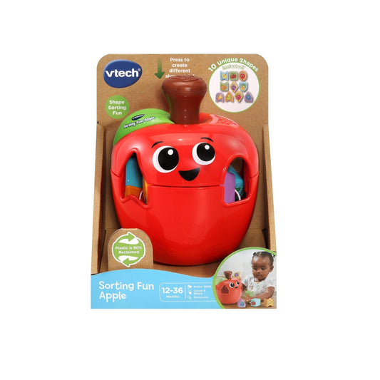 Vtech Sorting Fun Apple toy in packaging on a white background