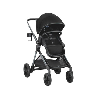 Evenflo Black stroller on a white background