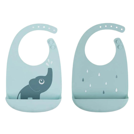 Done by Deer Silicone Bib Elphee Blue - 2 Pack