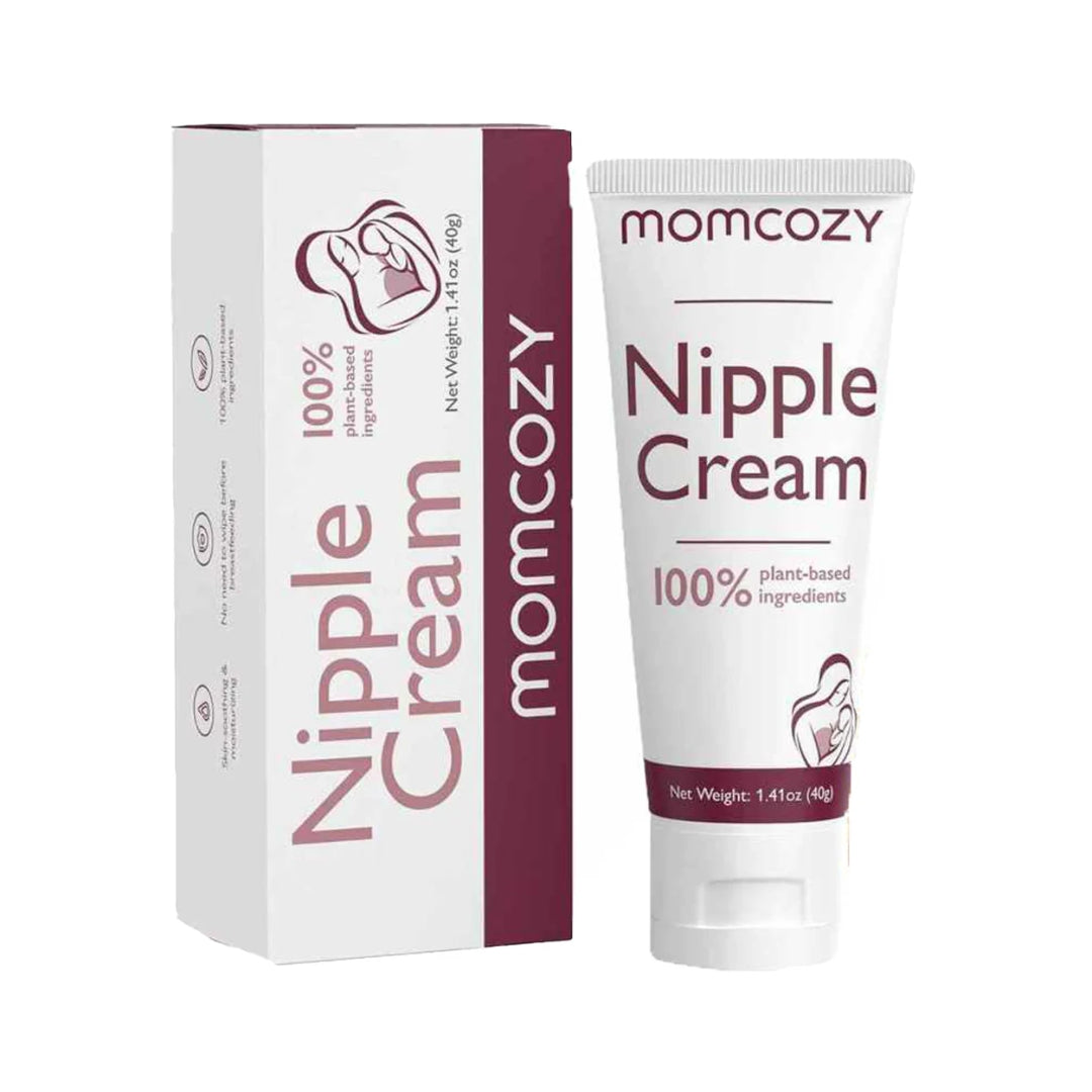 Momcozy Nipple Cream packaging with tube and box on a white background