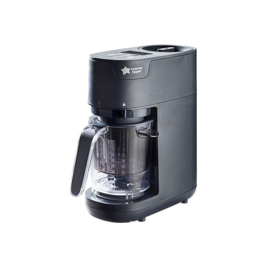 Tommee tippee Black Food maker with a clear carafe on a white background