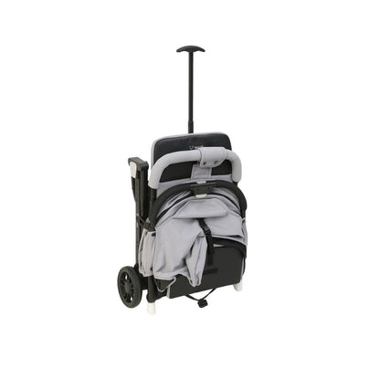Gray and black Miila Foldable stroller on a white background