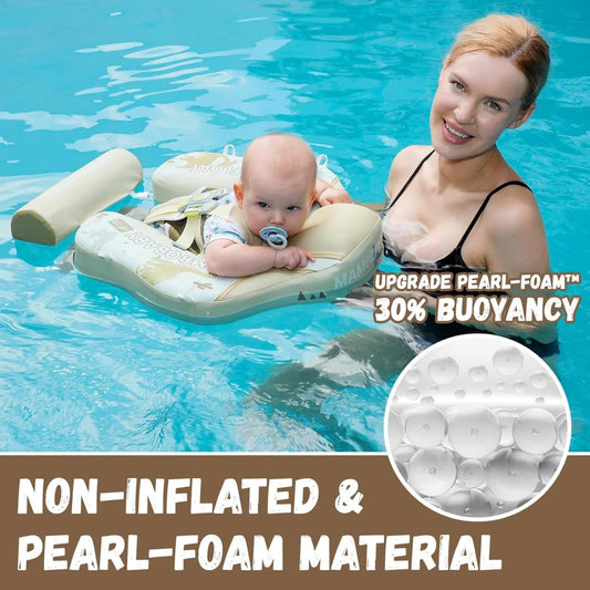 Mambobaby Non-Inflatable Baby Float with Canopy & Tail | Dino