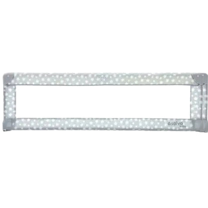 Asalvo Baby safety gate with white polka dot pattern on a white background