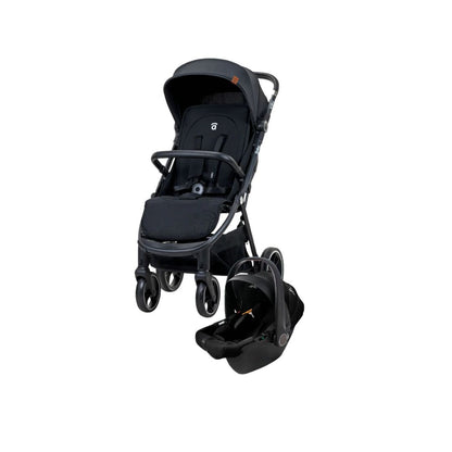 Asalvo travel system carseat and stroller set in a white background