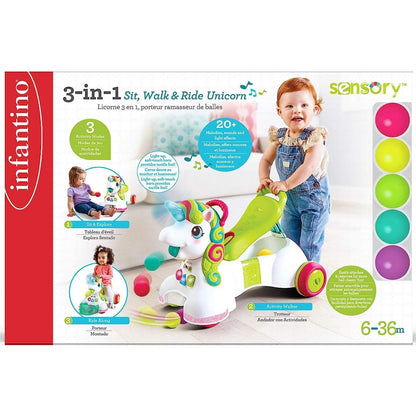 Infantino Senso 3-in-1 Sit, Walk & Ride Unicorn