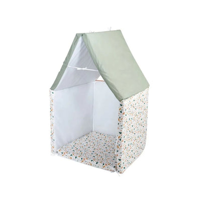 Candide Playmat play tent with a green roof and speckled base on a white background