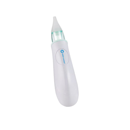 Bebe Confort White nasal cleaning device with a blue light on a white background