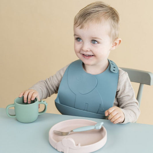 Done by Deer Peekaboo Silicone Bib Elphee Blue 2-Pack